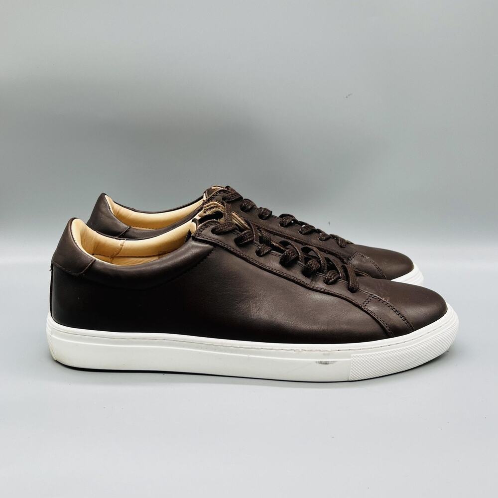 Suitsupply Shoes Mens 11 Brown Leather Low Top Casual Sneakers Comfort Walking